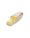 Wtyk RJ45 DIGITUS kat.6A, PoE++, 10GbE, ekranowany, metalowy, beznarzędziowy, AWG 27-22,linka/drut - nr 9
