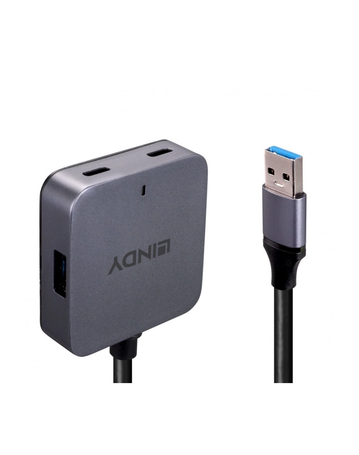 Hub USB 2.0 LINDY 4-portowy 3xUSB-A 2x USB-C główny