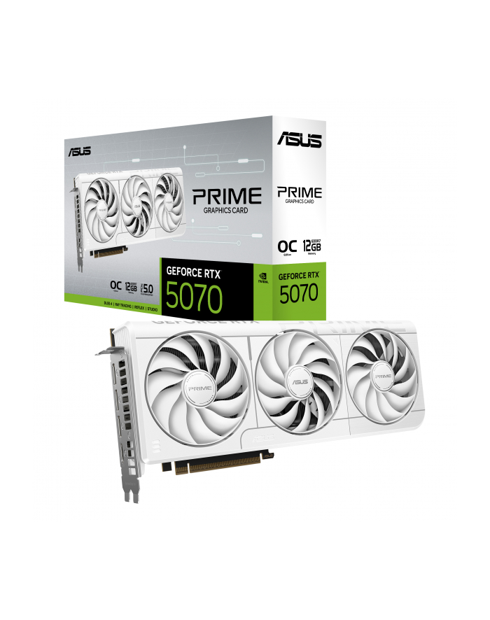 Karta VGA Asus GeForce RTX 5070 PRIME-RTX5070-O12G-WHITE OC 12GB GDDR7 192bit HDMI+3xDP PCIe5.0 główny