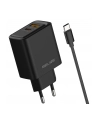 Ładowarka sieciowa Beline 45W 1xUSB-C + 1xUSB GaN PD 3.0 QC 3.0 + kabel USB-C/USB-C - czarna - nr 1
