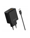 Ładowarka sieciowa Beline 45W 1xUSB-C + 1xUSB GaN PD 3.0 QC 3.0 + kabel USB-C/USB-C - czarna - nr 1