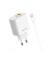 Ładowarka sieciowa Beline 45W 1xUSB-C + 1xUSB GaN PD 3.0 QC 3.0 + kabel USB-C/USB-C - biała - nr 1