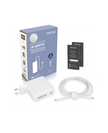 Zasilacz sieciowy Mitsu 100W USB-C, USBC, 5-20V, 3-5A (BIAŁY) do notebooka