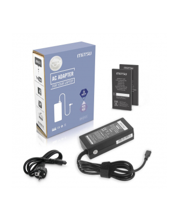 Zasilacz sieciowy Mitsu 65W USB-C, USBC, 5-20V, 3-3.25A (black) do notebooka nr 1