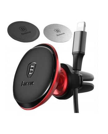 Uchwyt magnetyczny samochodowy na telefon do kratki Baseus C40141201913-00 czerwony