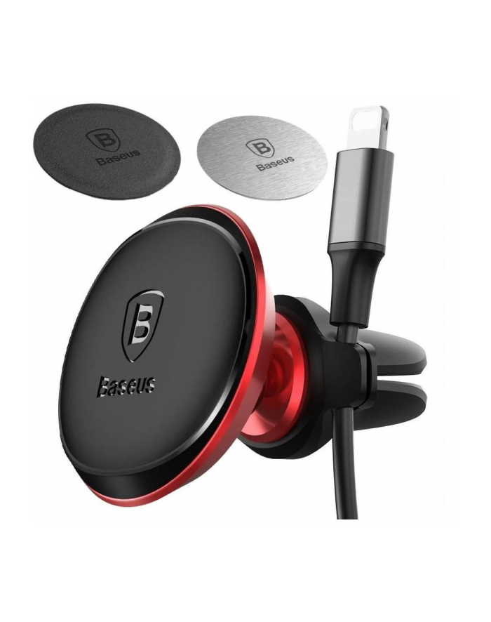 Uchwyt magnetyczny samochodowy na telefon do kratki Baseus C40141201913-00 czerwony główny