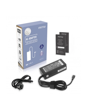 Zasilacz sieciowy Mitsu 65W USB-C, USBC, 5-20V, 3-3.25A (black) do notebooka nr 1