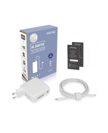 Zasilacz sieciowy Mitsu 67W USB-C, USBC, 5-20V, 3-3.35A (BIAŁY) do notebooka