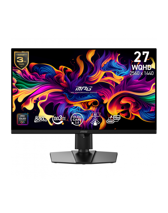 Monitor MSI 26,5'' MPG 271QR QD-OLED X50 IPS QD-OLED 500Hz 2xHDMI DP HUB główny