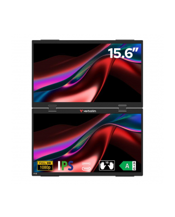 Monitor przenośny Verbatim Dual Monitor Essentials 15,6'' IPS FHD Mini HDMI 2xUSB-C głośniki nr 1