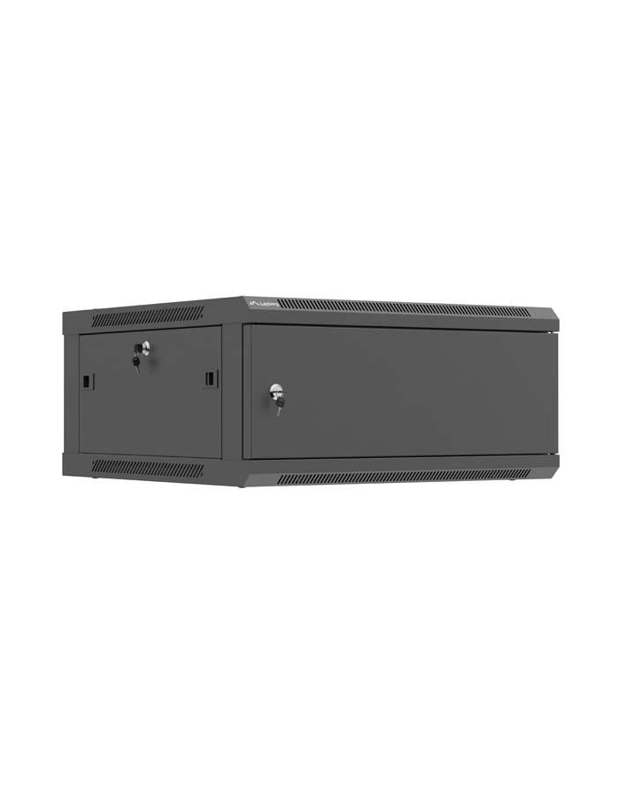 Szafa instalacyjna Rack wisząca 19'' 4U 600x600 czarna drzwi metalowe Lanberg (flat pack) główny