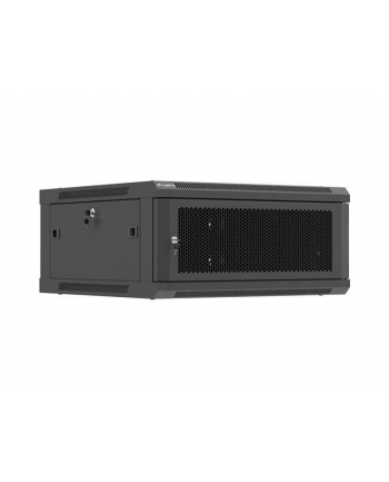 Szafa instalacyjna Rack wisząca 19'' 4U 600x600 czarna drzwi perforowane Lanberg (flat pack)