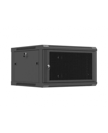 Szafa instalacyjna Rack 19'' Lanberg 6U 600x600 wisząca czarna drzwi perforowane (flat pack)