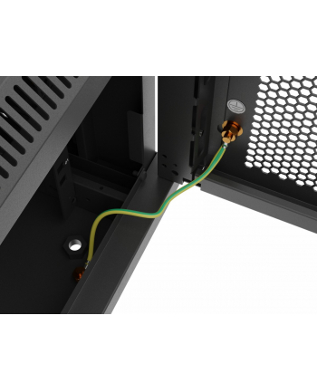 Szafa instalacyjna Rack 19'' Lanberg 6U 600x600 wisząca czarna drzwi perforowane (flat pack)