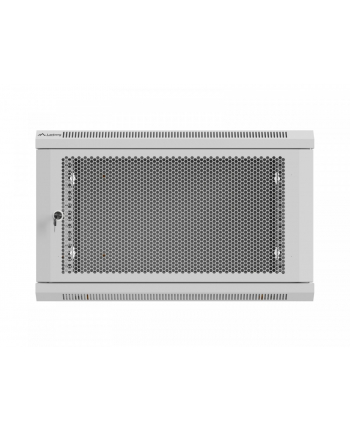 Szafa instalacyjna Rack 19'' Lanberg 6U 600x600 wisząca szara drzwi perforowane (flat pack)