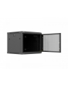 Szafa instalacyjna Rack 19'' Lanberg 9U 600x600 wisząca czarna drzwi perforowane (flat pack) - nr 12