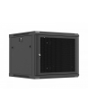 Szafa instalacyjna Rack 19'' Lanberg 9U 600x600 wisząca czarna drzwi perforowane (flat pack) - nr 2