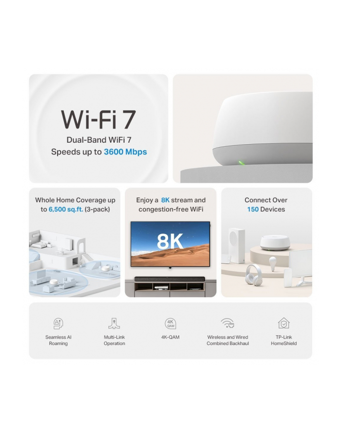 tp-link systems inc. System Mesh TP-Link Deco BE22 BE3600 Wi-Fi 7 2x1GbE 2-pack główny