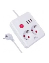 Listwa zasilająca Maclean MCE388 W, przedłużacz 2 gniazda + 3xUSB, 110-240V AC 50/60Hz, 2.1A max 2500W, 3 m, biała - nr 2