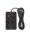 Listwa zasilająca Maclean MCE393 B, przedłużacz 4 gniazda + 3xUSB, 110-240V AC 50/60Hz, 2.1A max 2500W, 3m, czarna - nr 1