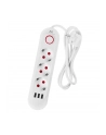 Listwa zasilająca Maclean MCE394 W, przedłużacz 3gniazda + 3xUSB, 110-240V AC 50/60Hz, 2.1A max 2500W, 1,5m, biała - nr 1