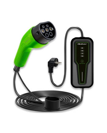 Ładowarka Qoltec do samochodu elektrycznego EV z regulacją 2w1 Typ2 | 3.5kW | 230V | LCD | Przenośna | 4m nr 1