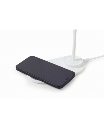 Lampka Biurkowa Gembird Led Z Ładowarką Bezprzewodową (Biała) (TAWPC10LED01W)