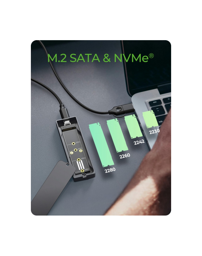 icybox Obudowa dysku IB-1826MCL-CU31 M.2 NVMe i SATA obudowa, RGB lighting, USB 3.2 Gen 2, 10 Gbps główny