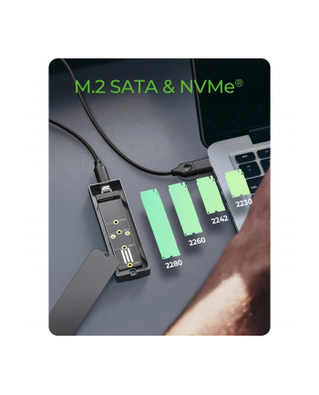 icybox Obudowa dysku IB-1826MCL-CU31 M.2 NVMe i SATA obudowa, RGB lighting, USB 3.2 Gen 2, 10 Gbps nr 1