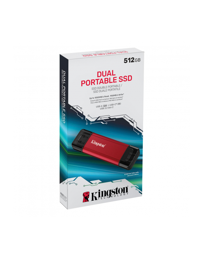 kingston Dysk zewnętrzny SSD 512GB DualPortable USB-A/C 3.2 Gen2 główny