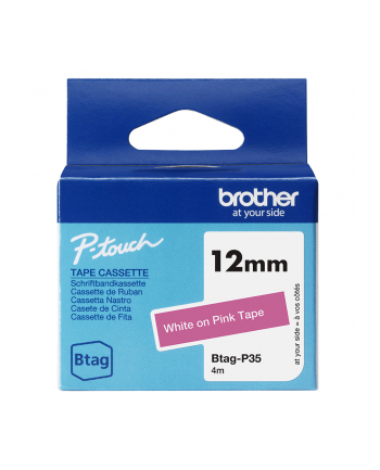 Brother BTAG-P35 White on Pink | Btag nr 1