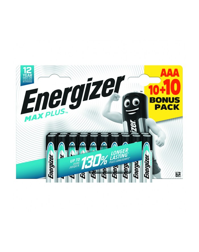 Energizer 20x Bateria Max Plus LR03 Aaa R3 EP92 1,5V (E304145700) główny