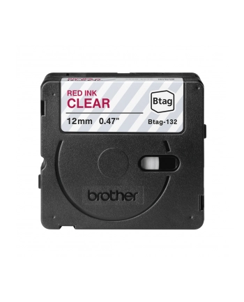 Brother BTAG-132 Red on Clear | Btag