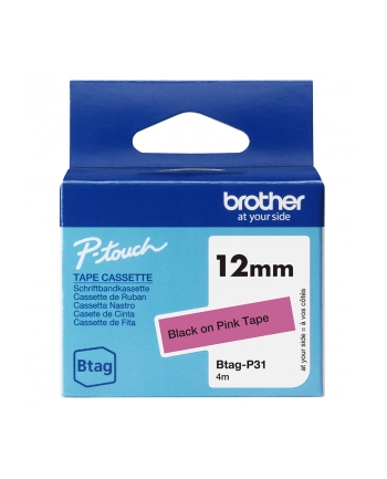 Brother Btag-P31 Black on Pink | Btag