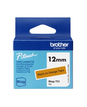 Brother BTAG-T31  Black on Orange | Btag