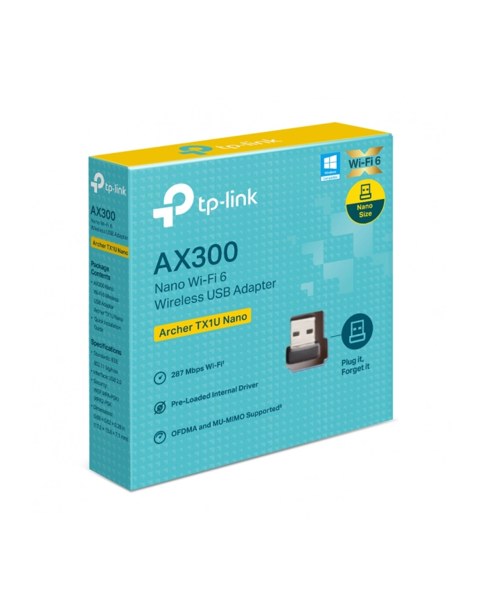 tp-link systems inc. Karta sieciowa TP-Link Archer TX1U Nano AX300 Wi-Fi 6 USB główny