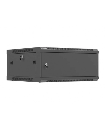 Szafa instalacyjna Rack wisząca 19'' 4U 600x600 czarna drzwi metalowe Lanberg (flat pack) nr 1