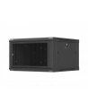 Szafa instalacyjna Rack 19'' Lanberg 6U 600x600 wisząca czarna drzwi perforowane (flat pack) - nr 1