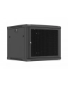 Szafa instalacyjna Rack 19'' Lanberg 9U 600x600 wisząca czarna drzwi perforowane (flat pack) - nr 1