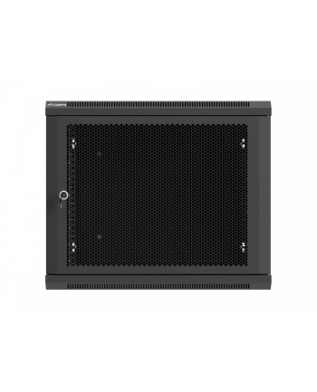 Szafa instalacyjna Rack 19'' Lanberg 9U 600x600 wisząca czarna drzwi perforowane (flat pack) nr 1