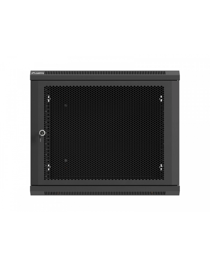 Szafa instalacyjna Rack 19'' Lanberg 9U 600x600 wisząca czarna drzwi perforowane (flat pack) główny