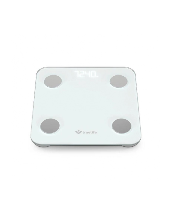 Waga diagnostyczna bluetooth TrueLife FitScale W1 BT biała kolorowy LCD 0,2 ~ 180 kg iOS, System Android główny
