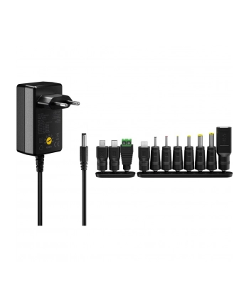 ZASILACZ UNIWERSALNY 3V-12V MAKS. 27W 11 ADAPTERÓW CZARNY 1.8M  64570 GOOBAY nr 2