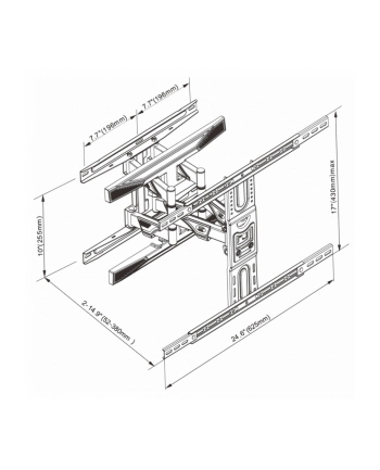 art Uchwyt do TV LCD/LED 40-75' 45KG AR-99 reg.pion/poziom 52-380mm max VESA 600x400 nr 1