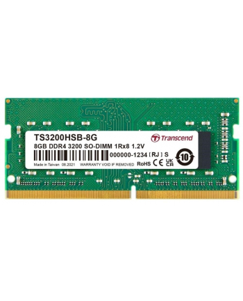 TRANSCEND SODIMM DDR4 8GB 3200MHz 1Rx8 1Gx8 CL22 1.2V nr 1