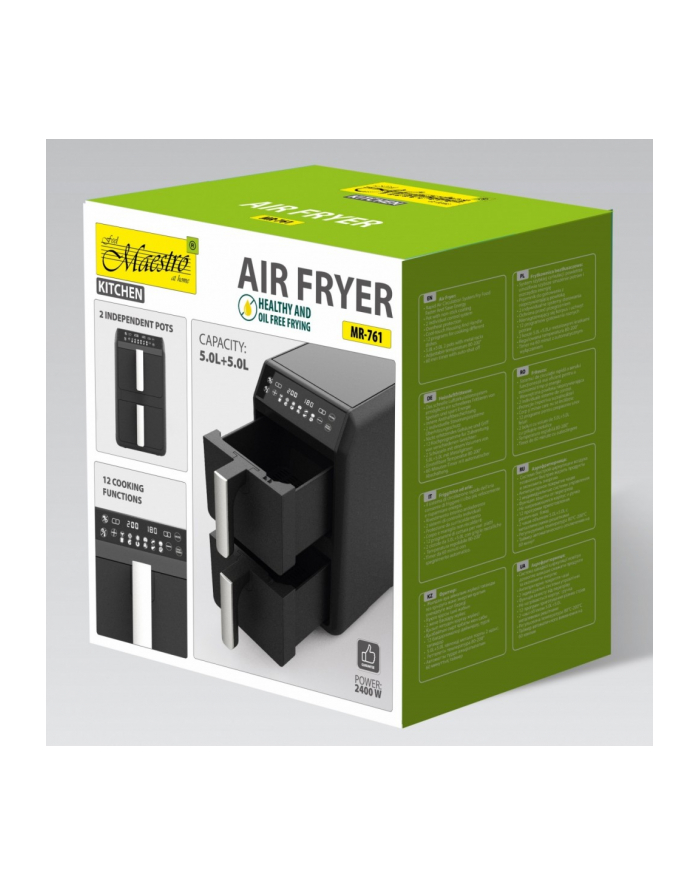 feel-maestro Frytownica beztłuszczowa podwójna pionowa 5l + 5l  2400W  MR-761 główny