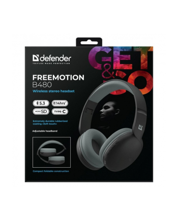 defender Słuchawki bezprzewodowe nauszne FREEMOTION B480 Czarne