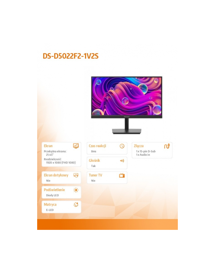 hikvision Monitor DS-D5022F2-1V2S główny