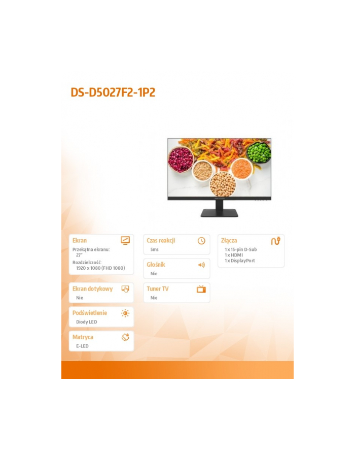 hikvision Monitor 27 '' DS-D5027F2-1P2 główny