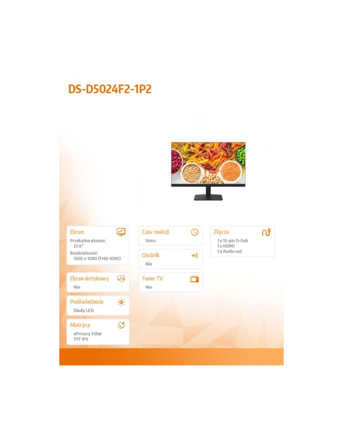 hikvision Monitor DS-D5024F2-1P2 główny